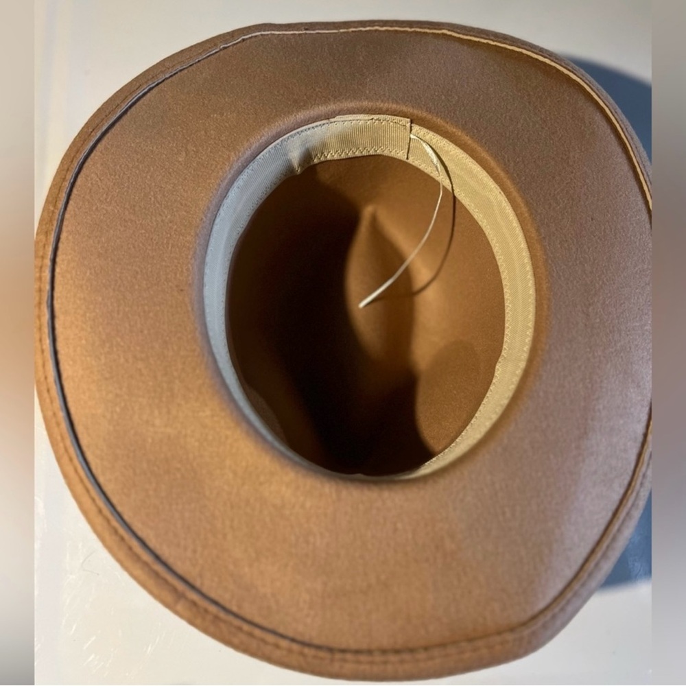 Tan Felt Hat with Embroidered Band - Picture 4 of 4